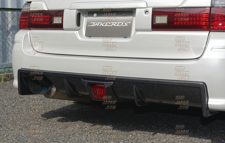 Takero's typeZERO改 Rear Bumper Spoiler with Under Diffuser Diffuser Carbon Fiber - Stagea C34